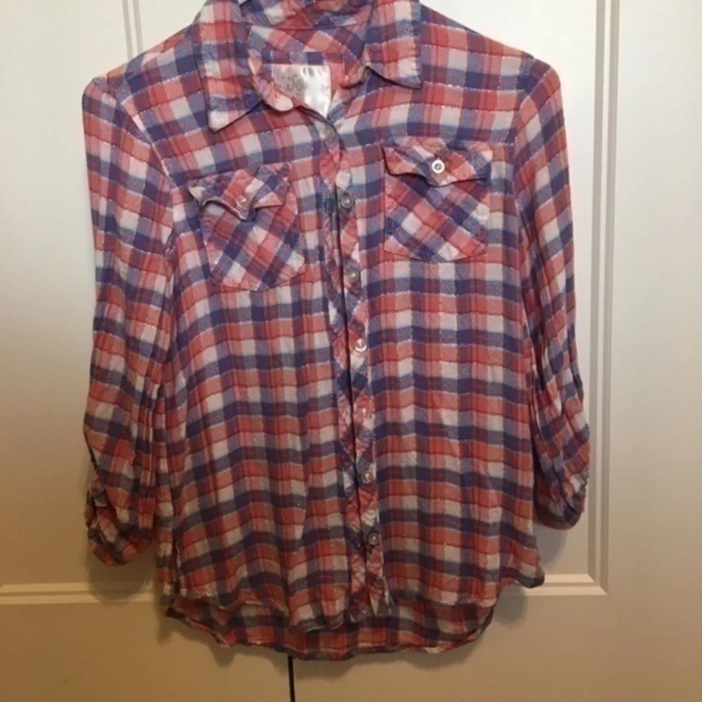 Justice Girls size 12 sparkly flannel